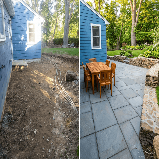 before and after patio installation Framingham MA