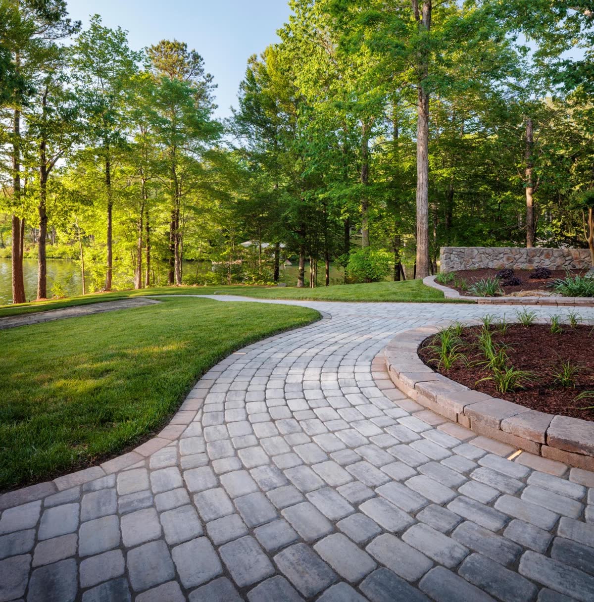 GOAT Hardscape paver walkway in Wellesley, Massachusetts